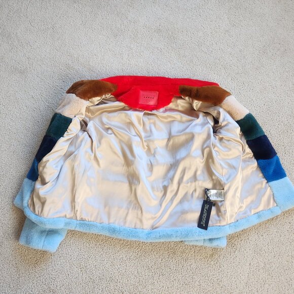 NWT Blank NYC Rainbow Pop Faux Fur Plush Coat - Picture 3 of 14